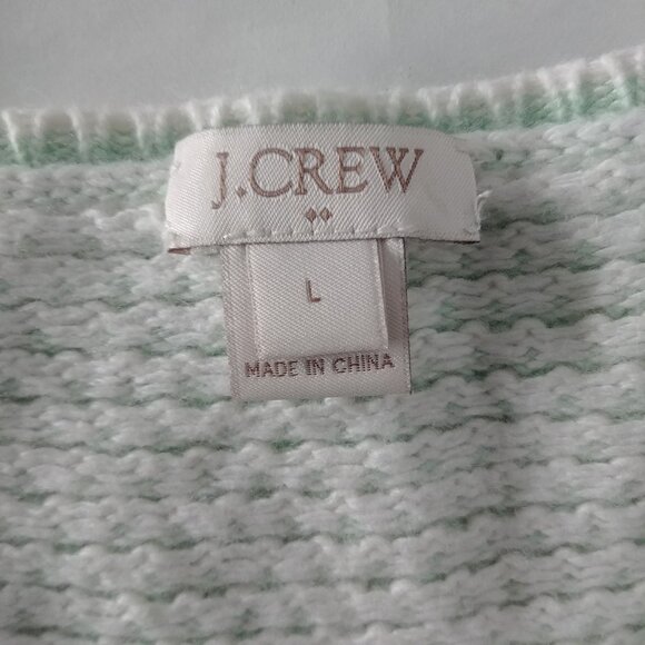 J Crew soft wool viscose blend sweater top light pale green white stripe… - Picture 11 of 13